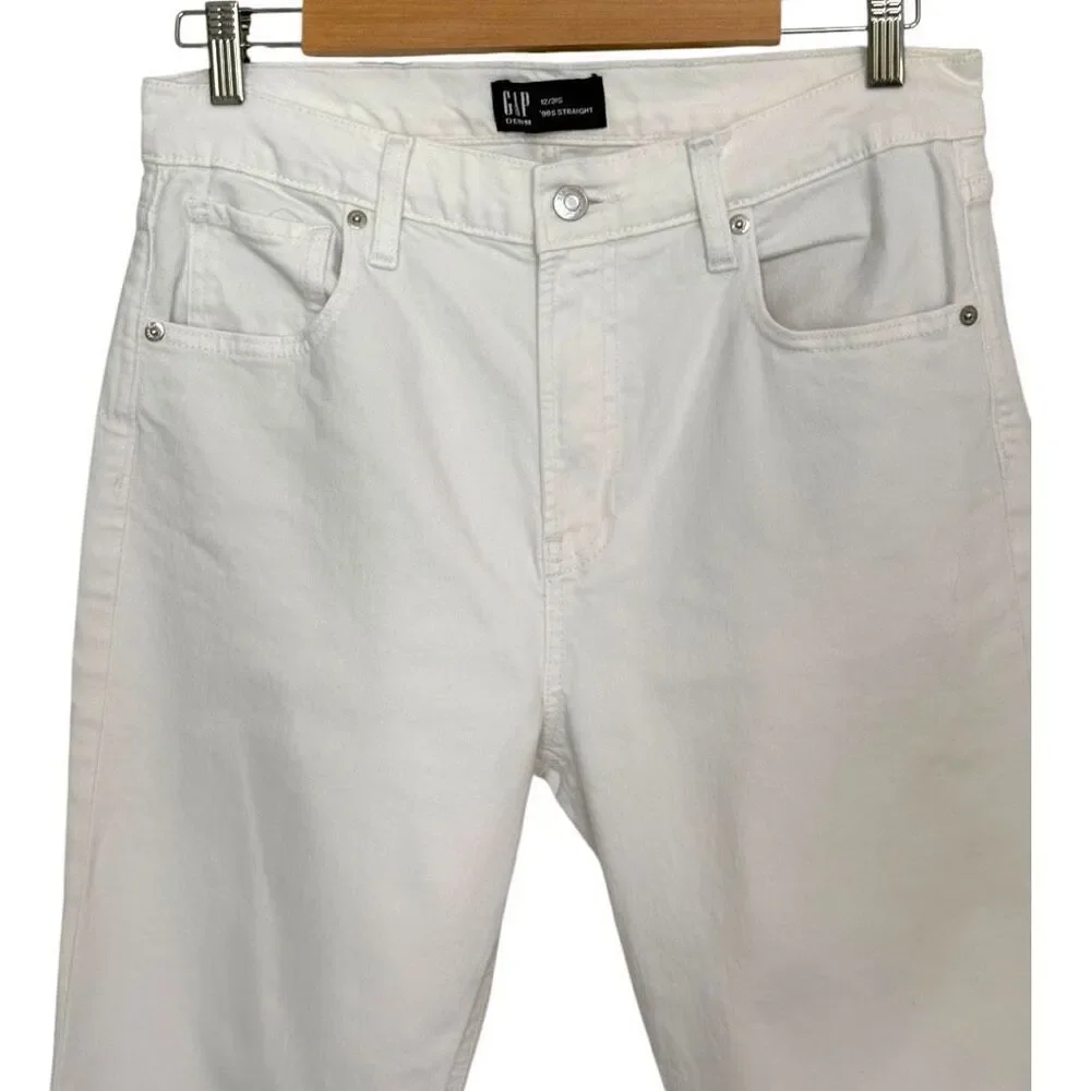 GAP ‘90’s Straight White Jeans Size 12 or 31 Short - Picture 2 of 8
